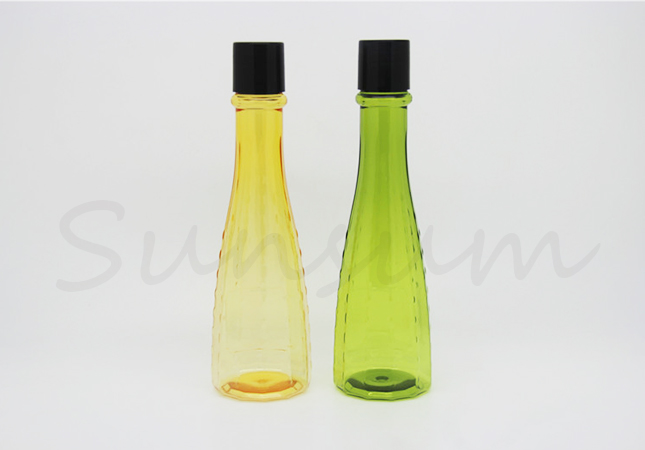 Round Cosmetic PET Plastic Lotion Care Unique Shape Lotion Bottle